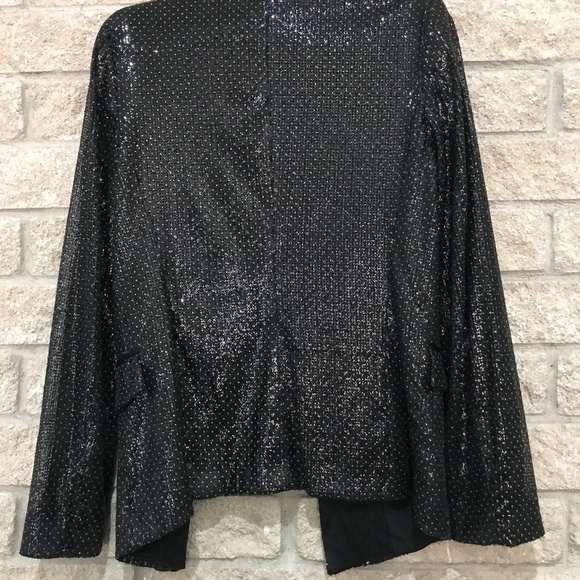 Zara Black Sequin Tuxedo Blazer - Picture 5 of 5